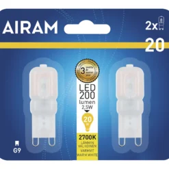 LED-lamppu 2 W G9 200 lm 2-pack