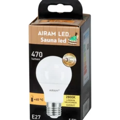 LED-saunalamppu vakiokupu 4,5W E27 470lm