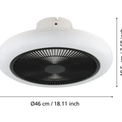 LED-tuuletinvalaisin Eglo Kostrena valkoinen/musta 3 x 8,5 W, IP20