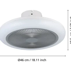 LED-tuuletinvalaisin Eglo Kostrena valkoinen/harmaa 3 x 8,5 W, IP20