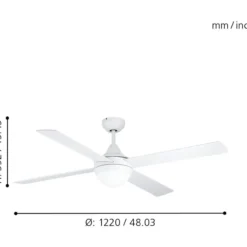 LED-tuuletinvalaisin Eglo Varadero valkoinen/puu E27 maks. 2 x 7 W, IP20