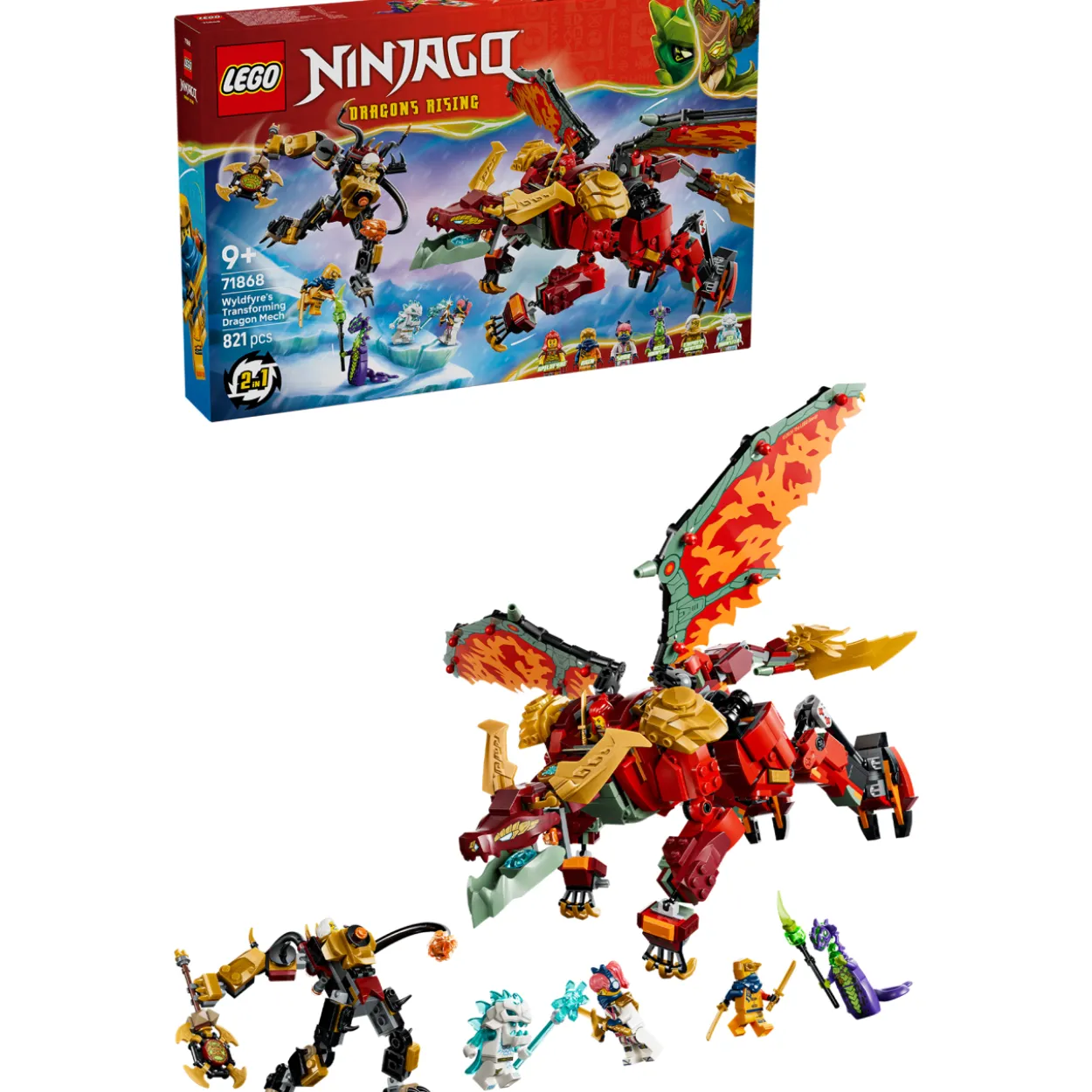 LEGO Ninjago 71868 Wyldfyren muuntautumiskykyinen lohikäärmerobotti
