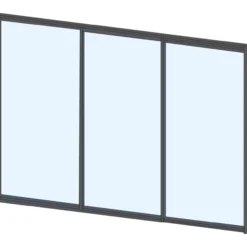 Liukulasiovi 3-os aukkoon 2870 x 2100 mm, tummanharmaa profiili