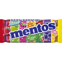 Mentos Rainbow 3 x 37,5 g hedelmäpastilli