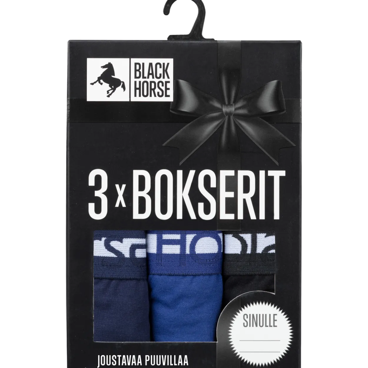 Miesten bokserit Black Horse Blues 3 kpl/pkt