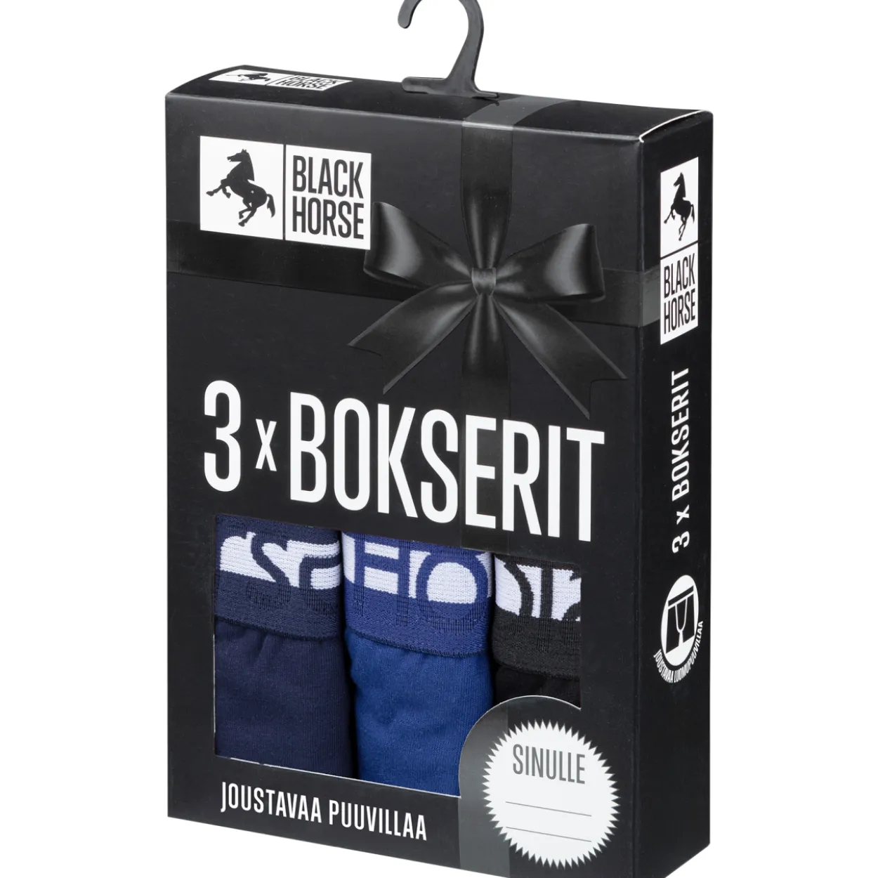 Miesten bokserit Black Horse Blues 3 kpl/pkt