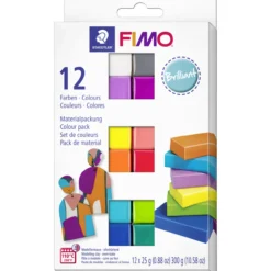 Muovailumassa FIMO 12 x 25 g Soft perusvärit