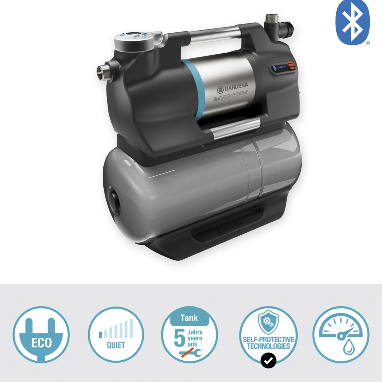 Painevesiautomaatti Gardena 5600 SilentComfort Bluetooth