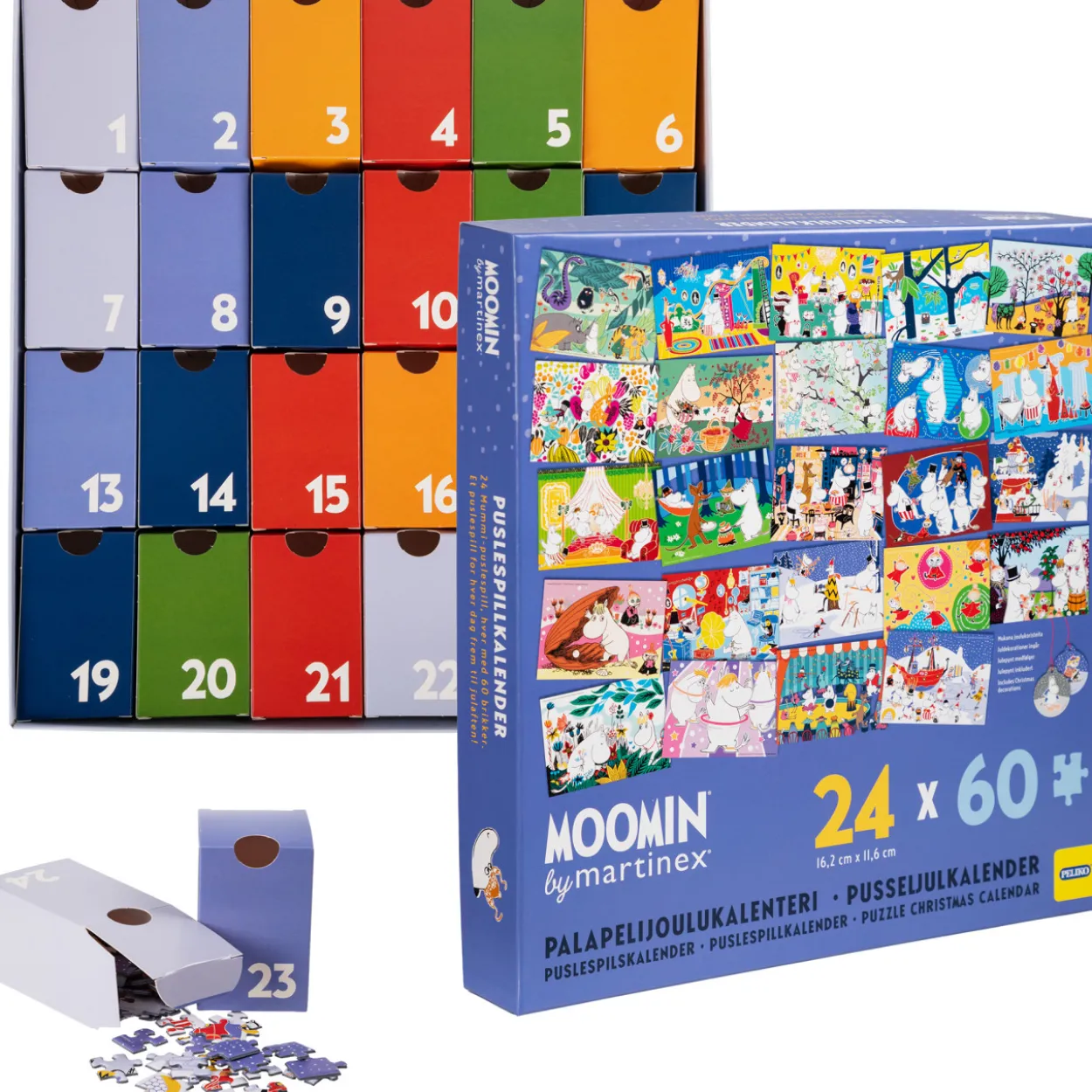 Palapelijoulukalenteri Peliko 24 x 60 palaa Muumi