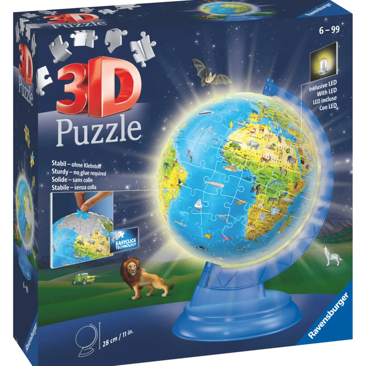 Palapeli Ravensburger 3D Childerns Globe Night Light 180 palaa