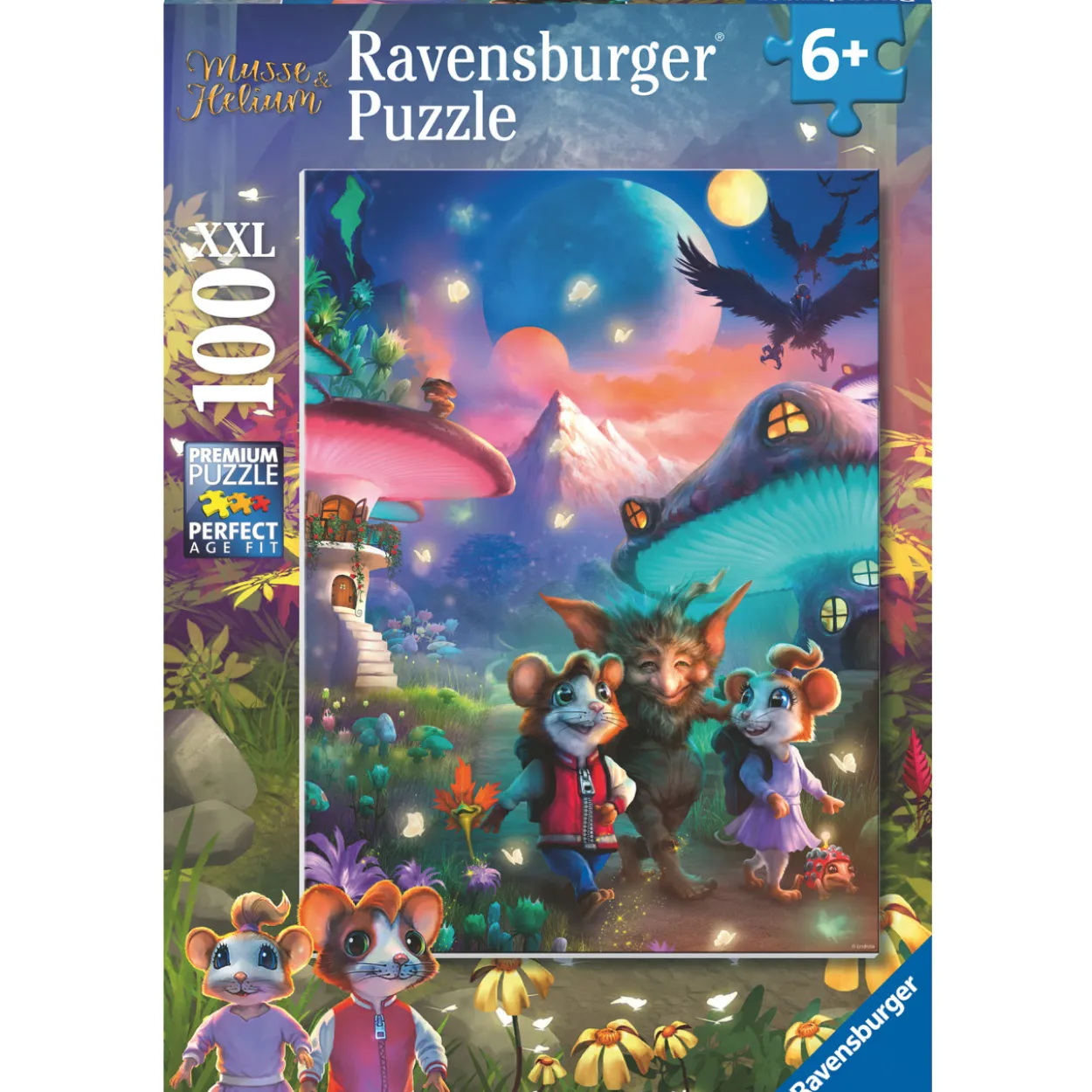 Palapeli Ravensburger Musse & Helium The Enchanting Mushroom Town 100 palaa
