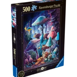 Palapeli Ravensburger 500 palaa Moonlight Mushrooms Glow