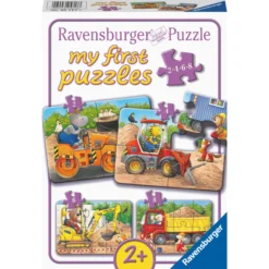 Palapeli Ravensburger 2/4/6/8 palaa Construction Site Animals