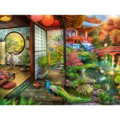 Palapeli Ravensburger 1000 palaa Japanese Garden Teahouse Kyoto