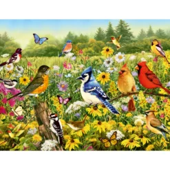Palapeli Ravensburger 500 palaa Birds in the Meadow