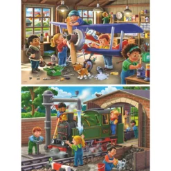 Palapeli Ravensburger 2 x 24 palaa Airplane & Train ​Repairs