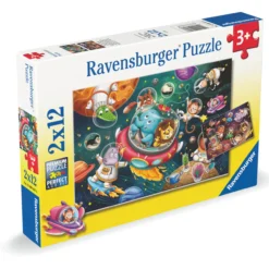 Palapeli Ravensburger 2 x 12 palaa Animals In Space