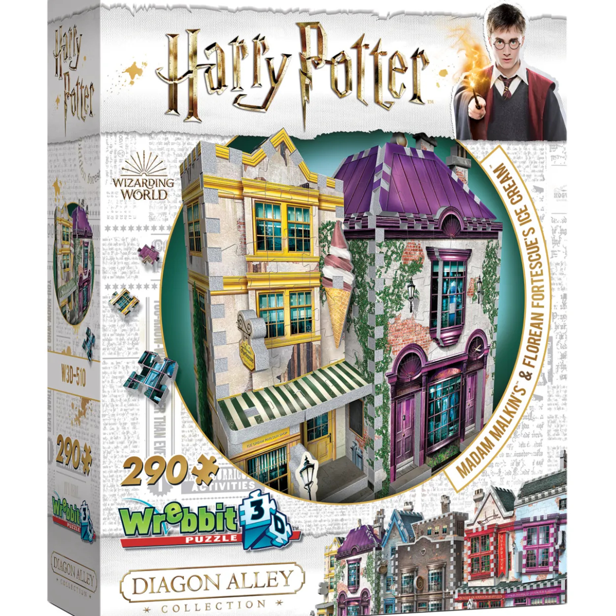 Palapeli Wrebbit 3D Madam Malkin's & Florean Fortescue 290 palaa