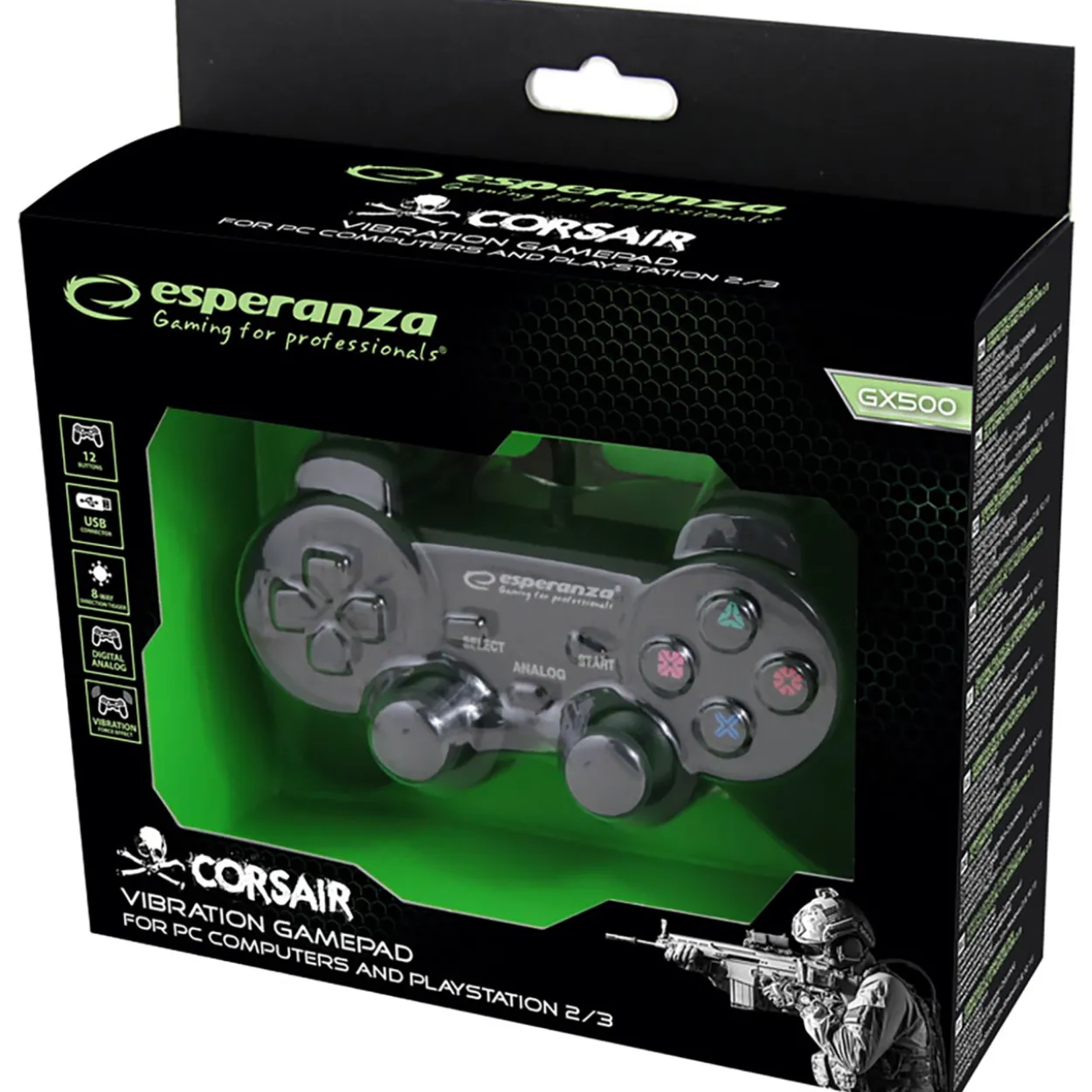 Peliohjain Esperanza USB PS2/PS3/PC