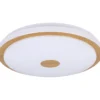 Plafondi EGLO Lanciano 1 led 24W Ø38cm valkoinen/puu