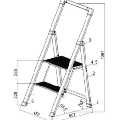 Porrasjakkara Timco Slim 2-askelmainen