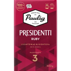Presidentti Ruby 500 g hienojauhettu kahvi