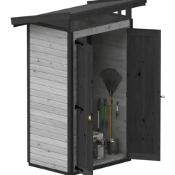 Puutarhavaja Upyard Strongbox S, 127 x 87 x 220 cm, harmaa/musta