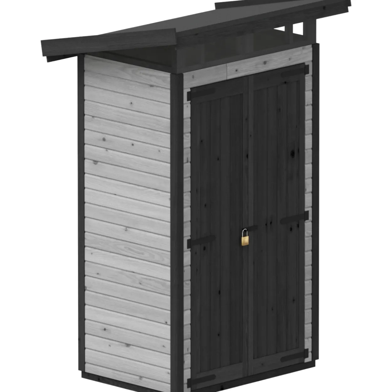 Puutarhavaja Upyard Strongbox S, 127 x 87 x 220 cm, harmaa/musta
