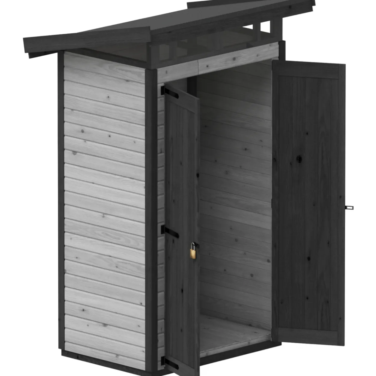 Puutarhavaja Upyard Strongbox S, 127 x 87 x 220 cm, harmaa/musta