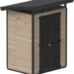 Puutarhavaja Upyard Strongbox M, 163 x 127 x 222 cm, ruskea/musta