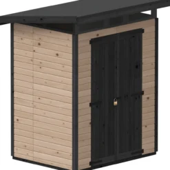 Puutarhavaja Upyard Strongbox M, 163 x 127 x 222 cm, ruskea/musta