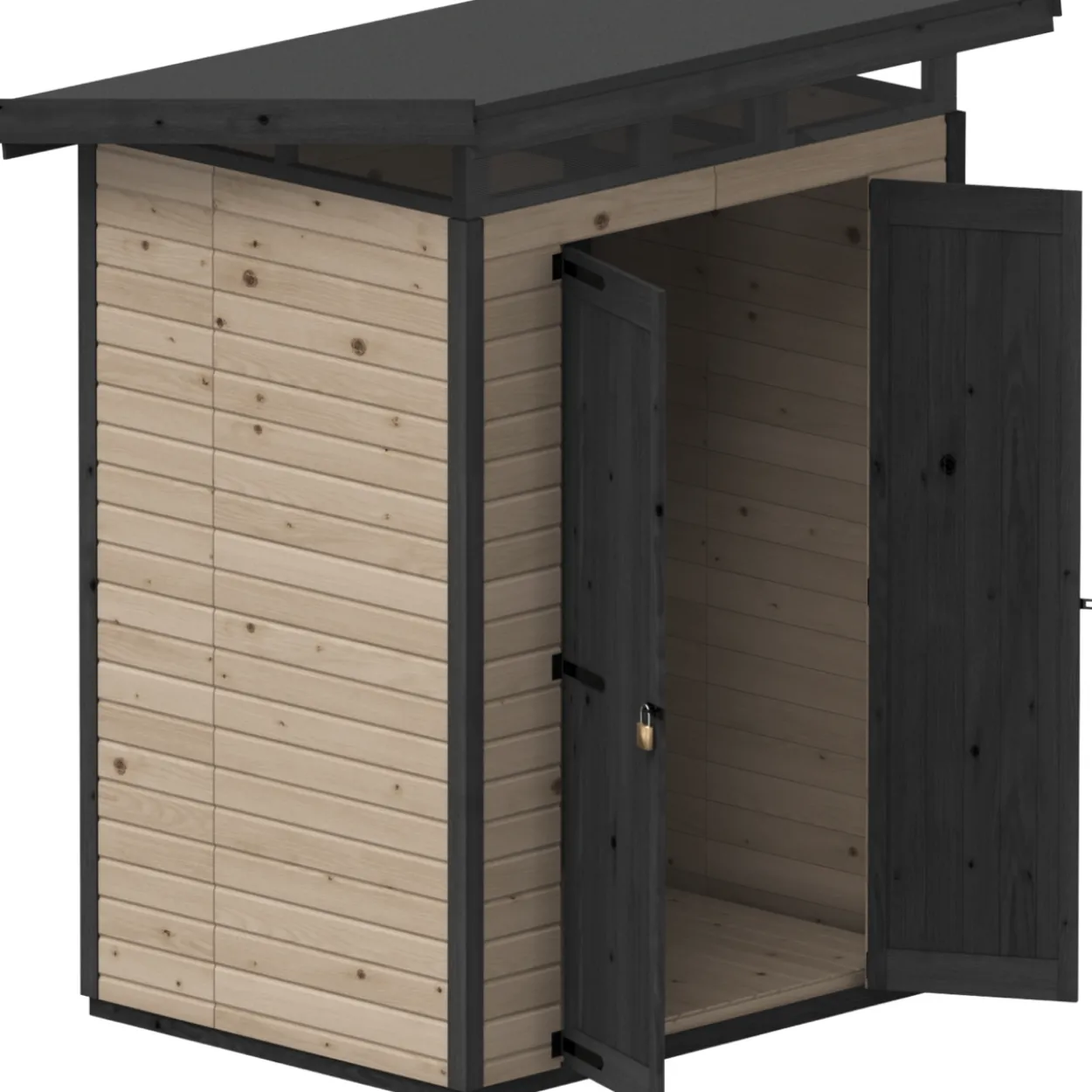 Puutarhavaja Upyard Strongbox M, 163 x 127 x 222 cm, ruskea/musta