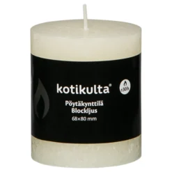 Pöytäkynttilä Kotikulta Rustic 8 x 6,8 cm Ivory