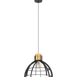 Riippuvalaisin EGLO Stillington 40W Ø41,5cm musta/puu