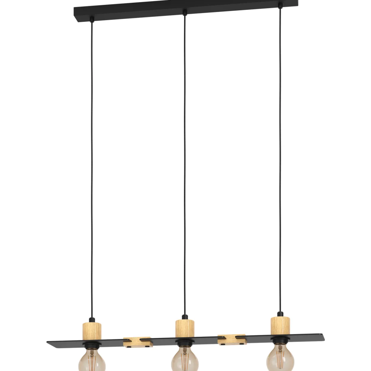 Riippuvalaisin 3-os EGLO Bramerton 3x40W 81x12cm puu/musta