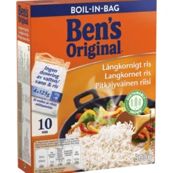 Riisi Ben's Original 4 x 125 g pitkäjyväinen keitinpussissa