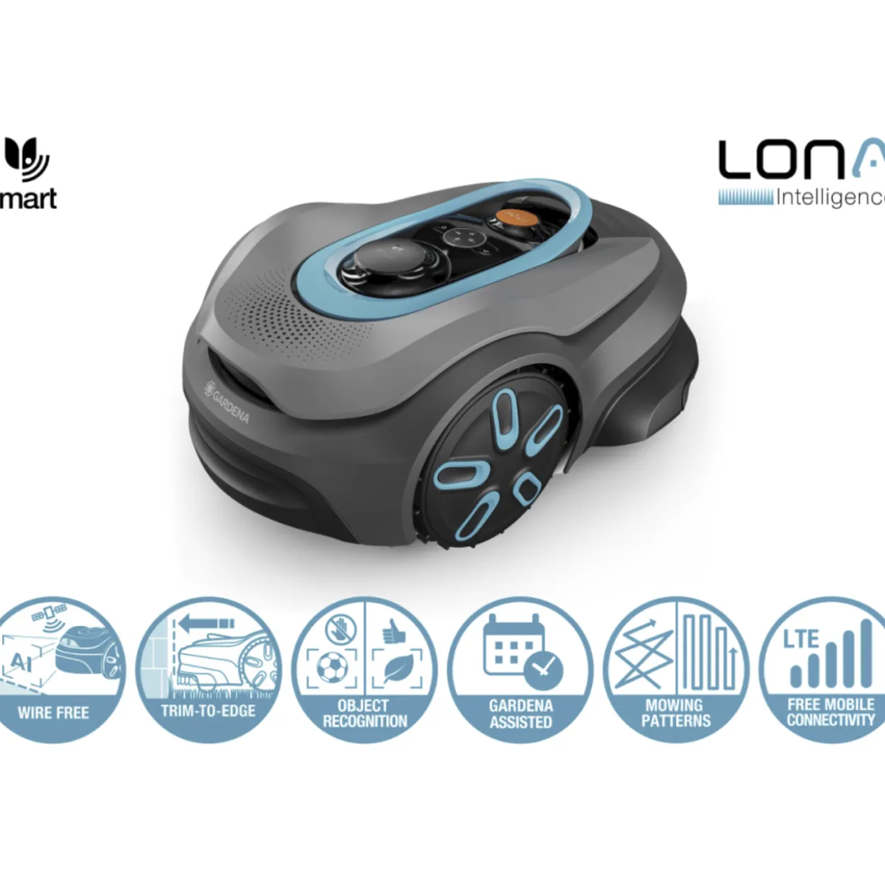 Robottiruohonleikkuri Gardena smart SILENO sense 600, rajalangaton