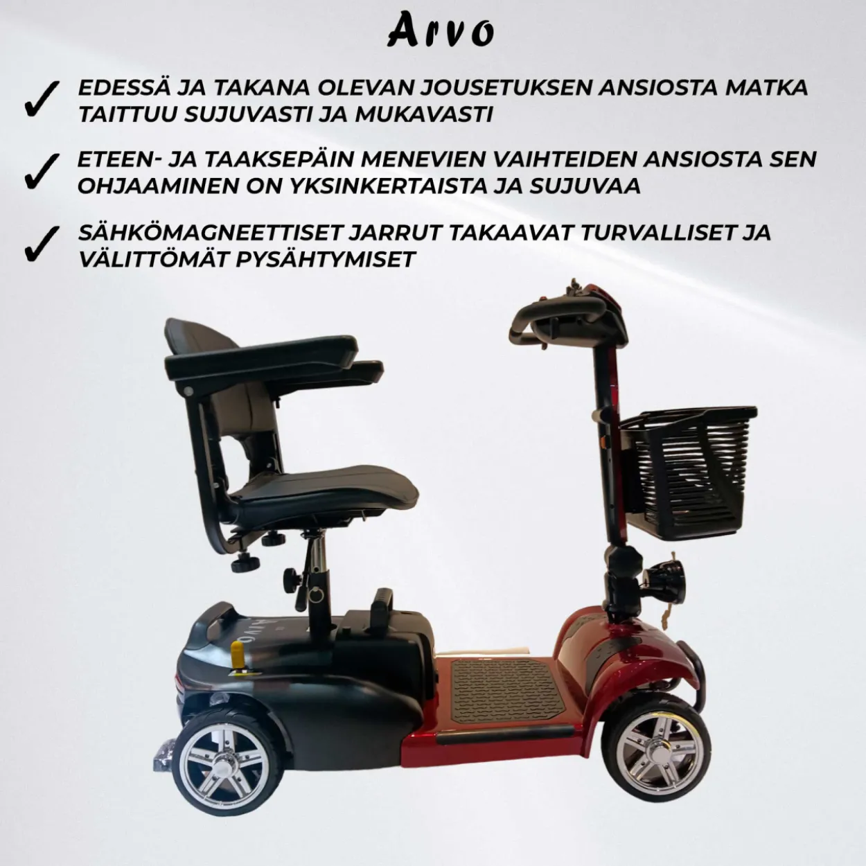 Senioriskootteri Arvo P100 punainen