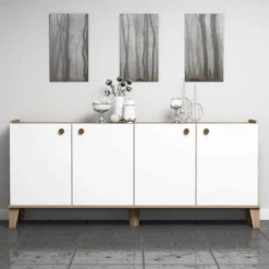 Senkki Chic Home 180 x 41 x 78 cm Susanna beige/valkoinen