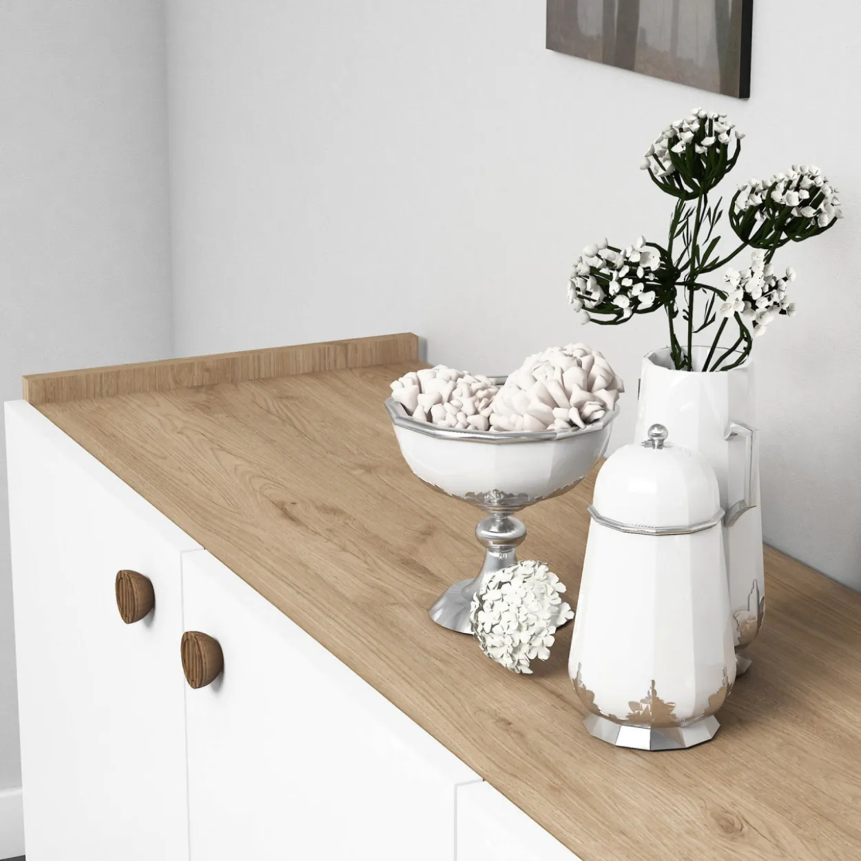 Senkki Chic Home 180 x 41 x 78 cm Susanna beige/valkoinen