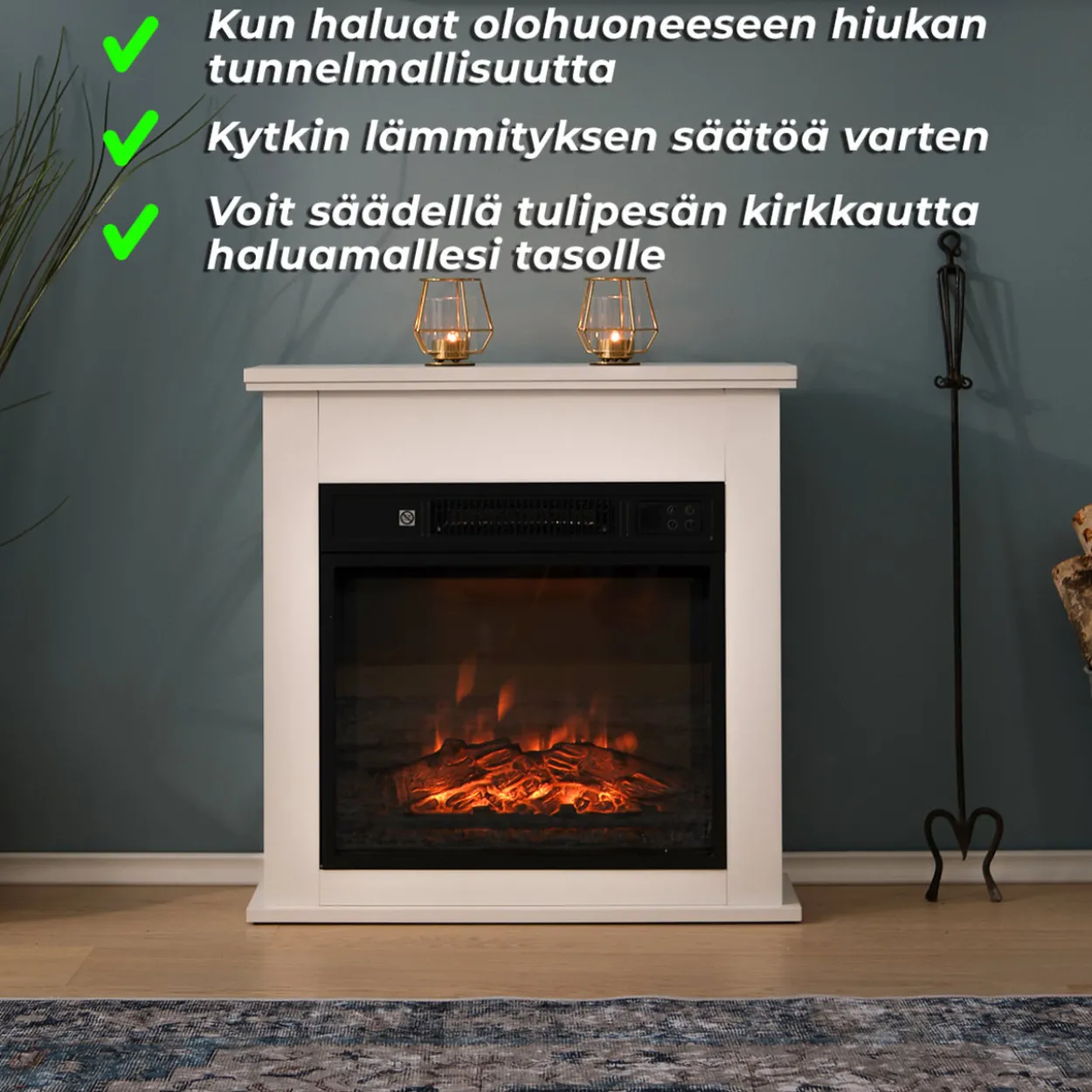 Sähkötakka Lykke 2000 W, S valkoinen