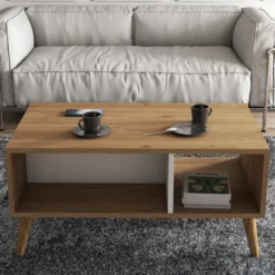Sohvapöytä Chic Home 90 x 42 x 54 cm Edvin ruskea/valkoinen