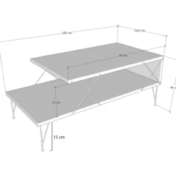 Sohvapöytä Chic Home 100 x 50 x 40 cm Loitsu antrasiitti
