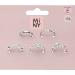 Sormussetti Miny 5 kpl hopeanvärinen M/L