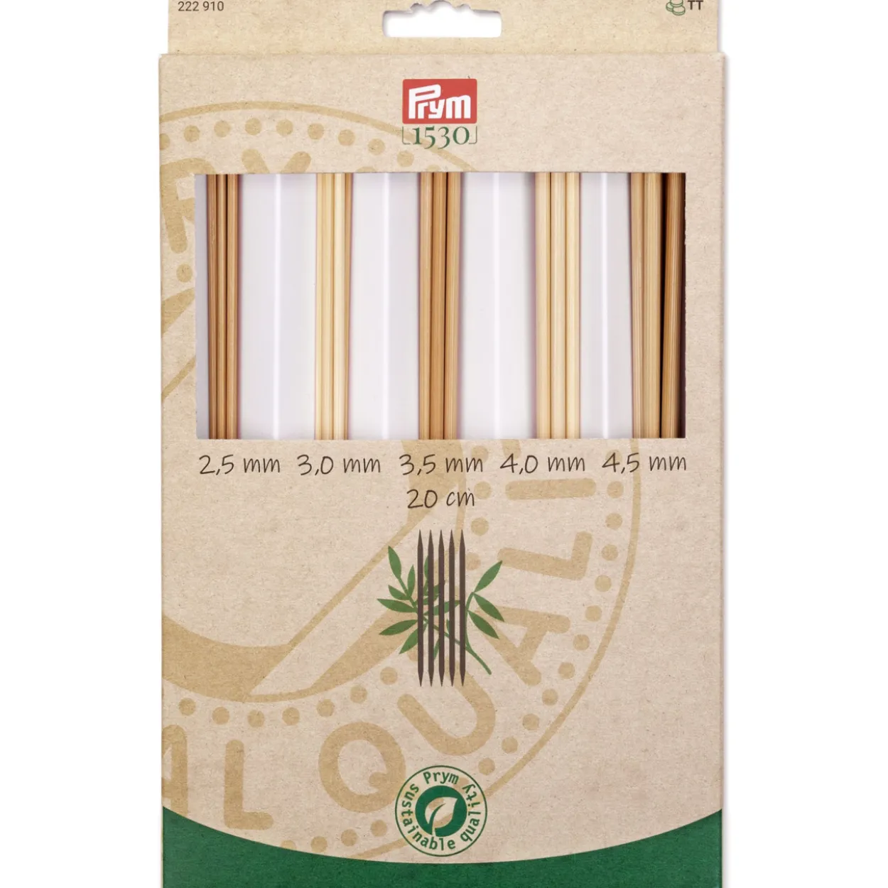 Sukkapuikkosetti Prym 20 cm 2,5-4,5 mm bambua