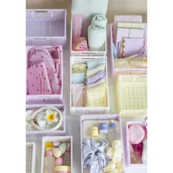 Taitettava kori Miny S vaalea pinkki