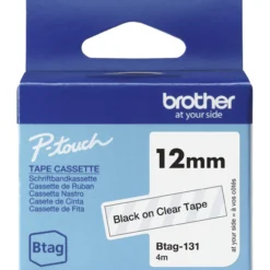 Tarrarulla Brother 12 mm BTAG131 musta/kirkas