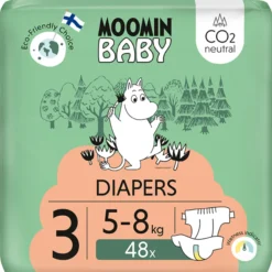 Teippivaippa 48 kpl Muumi Baby 3, 5-8 kg