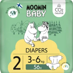 Teippivaippa 56 kpl Muumi Baby Newborn 2, 3-6 kg