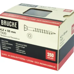 Terassiruuvi Brücke 4,2 x 55 mm, Ruspert, vihreä, 250 kpl